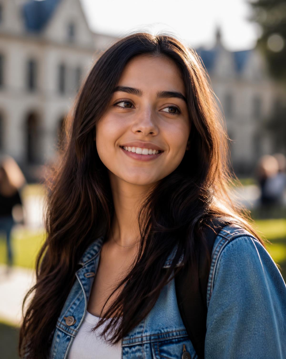 International student on a university campus